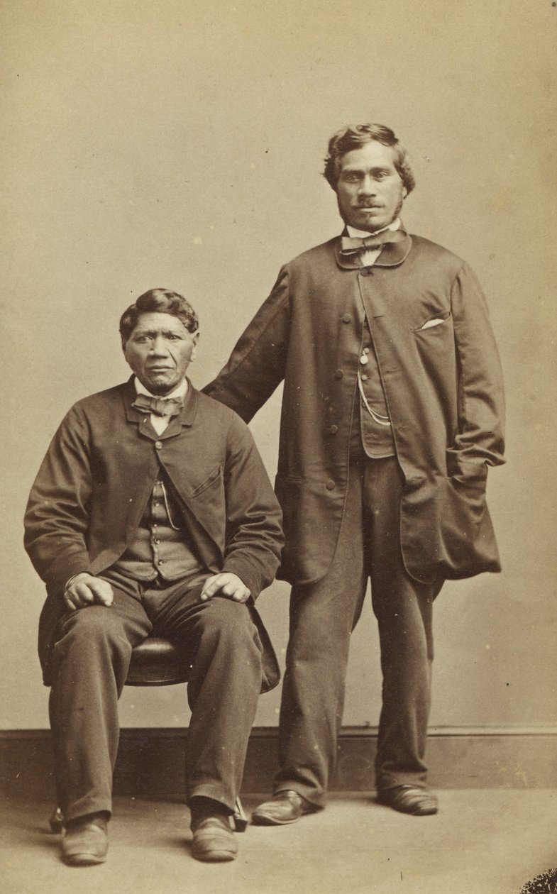 Takerei e Hapimana, c.1863 (impressão de albume) de John Beattie