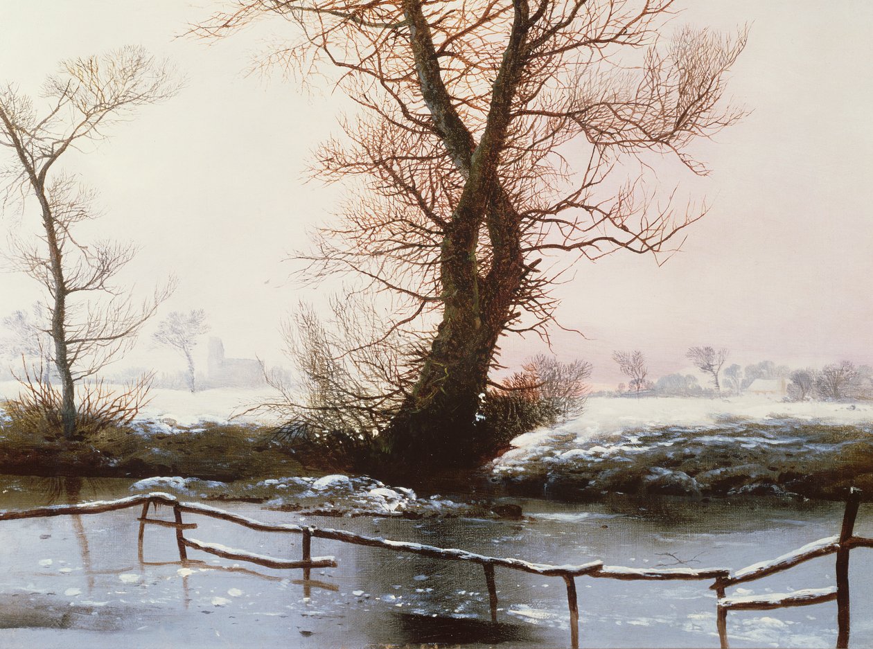 The Frozen Pool, 1873 (óleo) de John Berney Ladbrooke