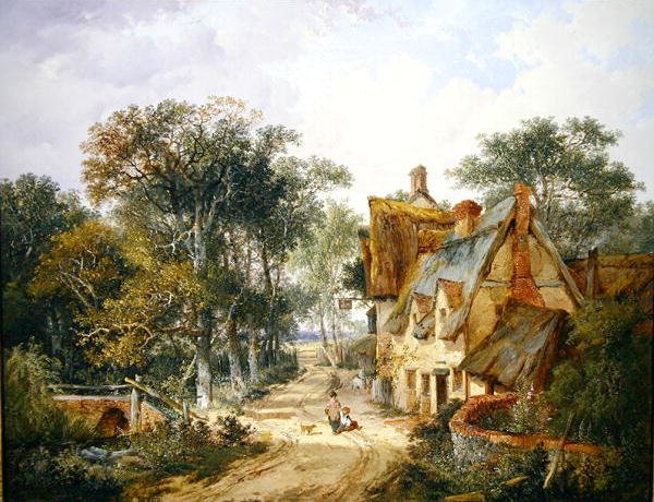 O Swan Inn (óleo sobre tela) de John Berney Ladbrooke