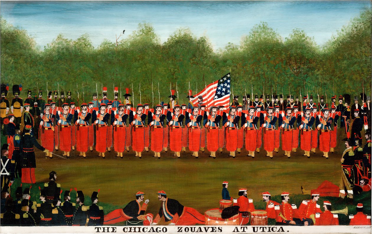 O Chicago Zouaves em Utica, c.1860 de John Bernt Graff