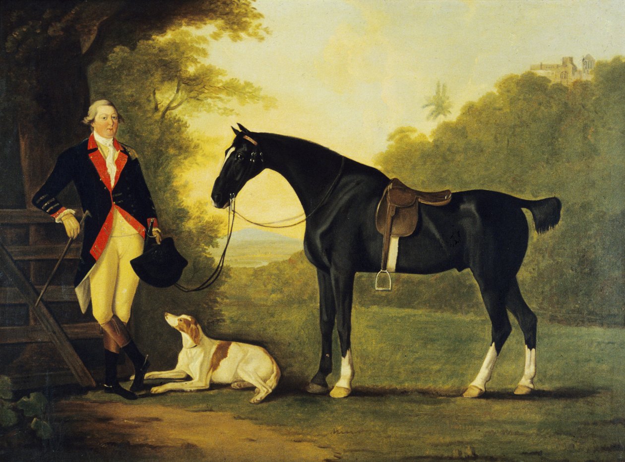 Oficial da Guarda Real dos Cavalos com o seu Carregador e Cão de John Best