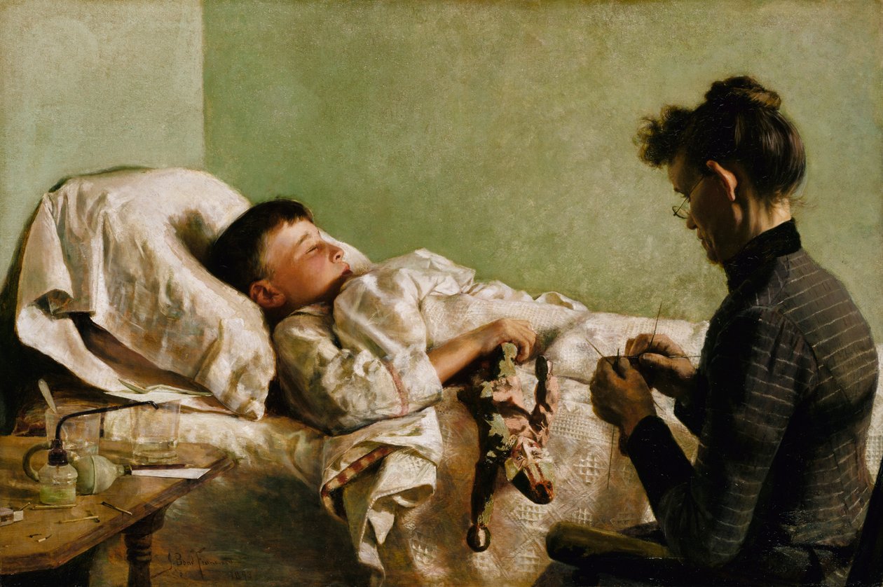 A criança doente, 1893. de John Bond Francisco