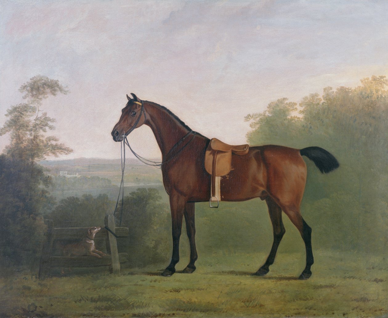 Um caçador da baía em uma paisagem de John Boultbee