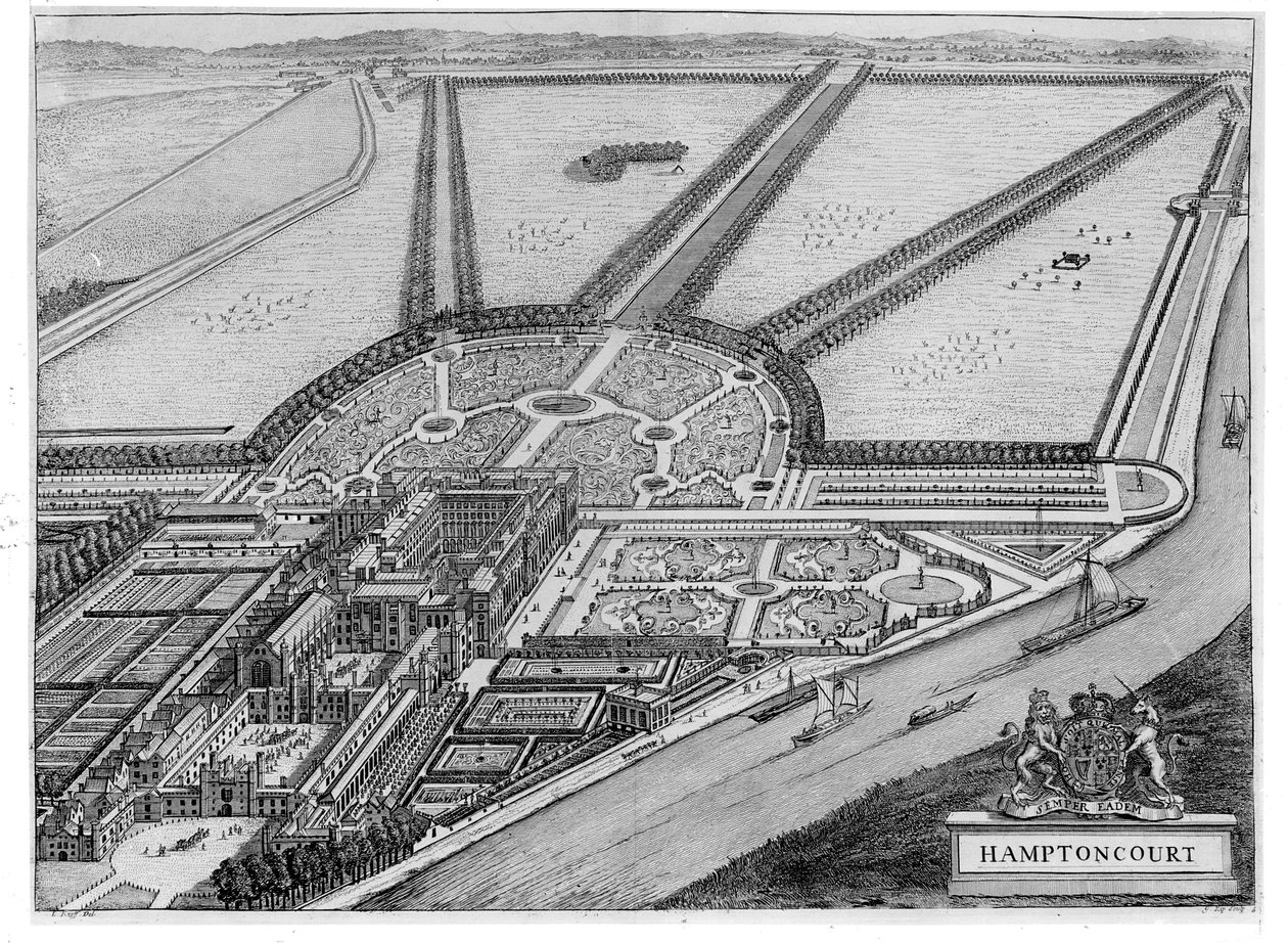 Palácio do Hampton Court, c.1714-16 de John Bowles
