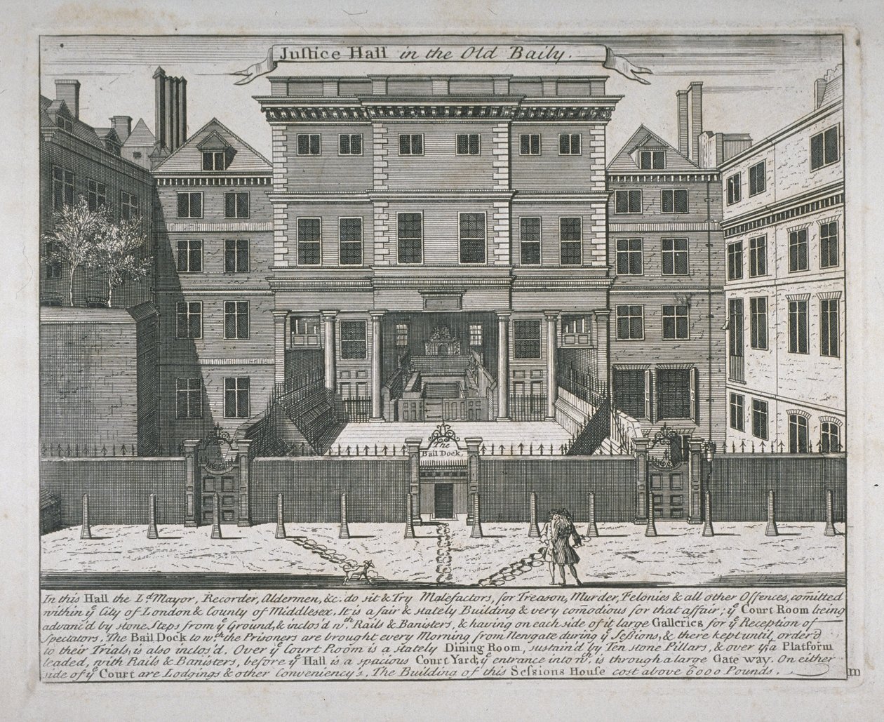 Vista, de, a, justiça, corredor, bailey velho, c.1740 de John Bowles