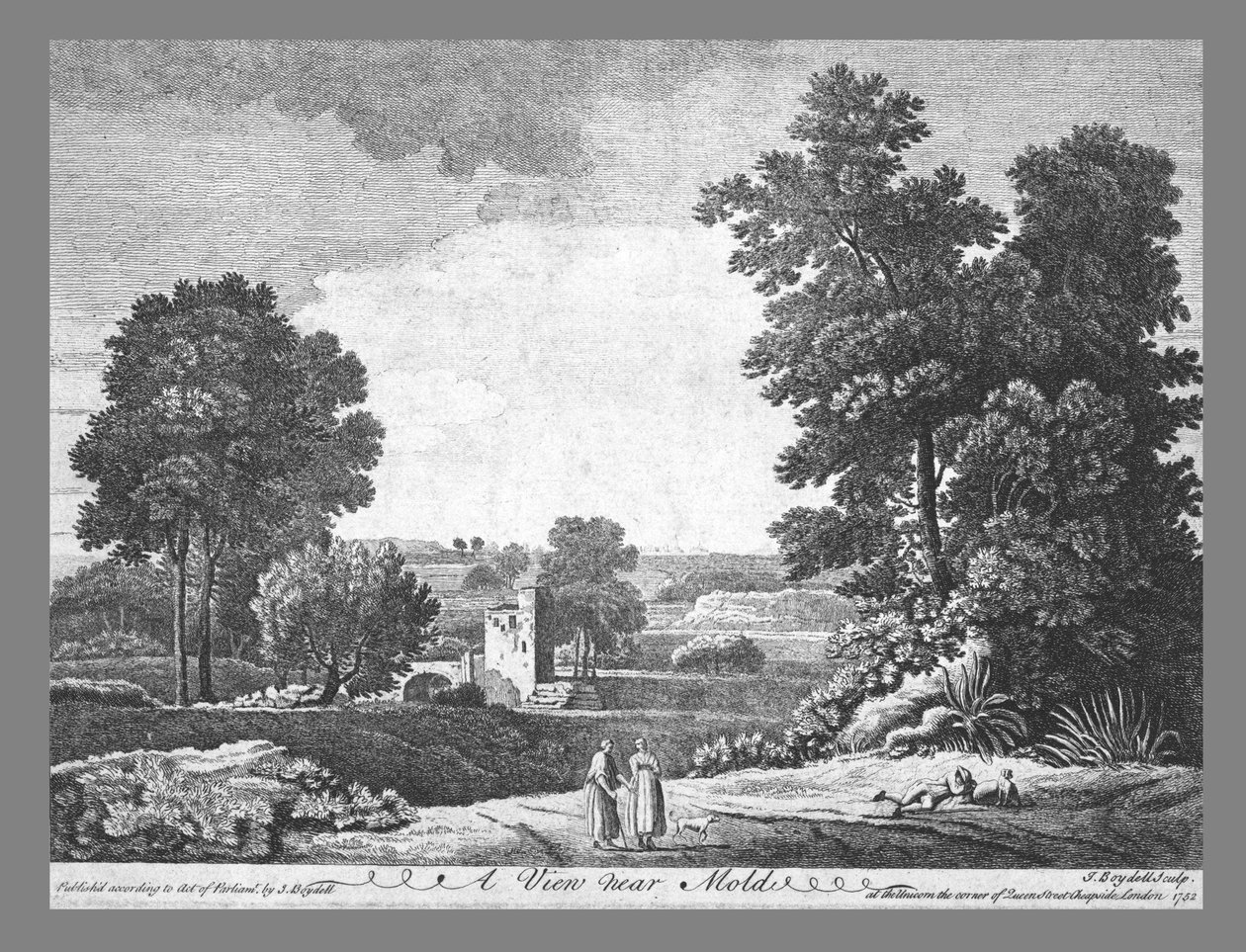 Uma vista perto de Mold, c1752 de John Boydell