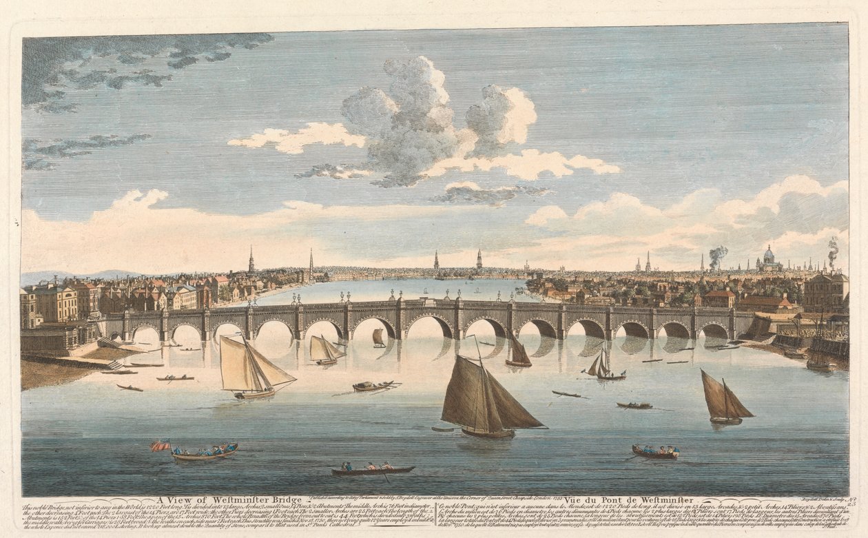 Uma Vista da Ponte de Westminster de John Boydell