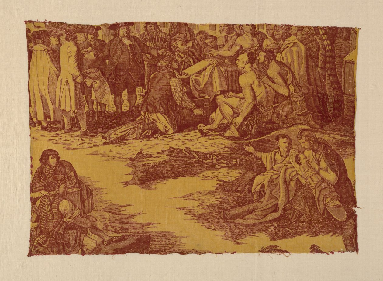 Fragmento intitulado "Tratado de William Penn com os índios" de John Boydell
