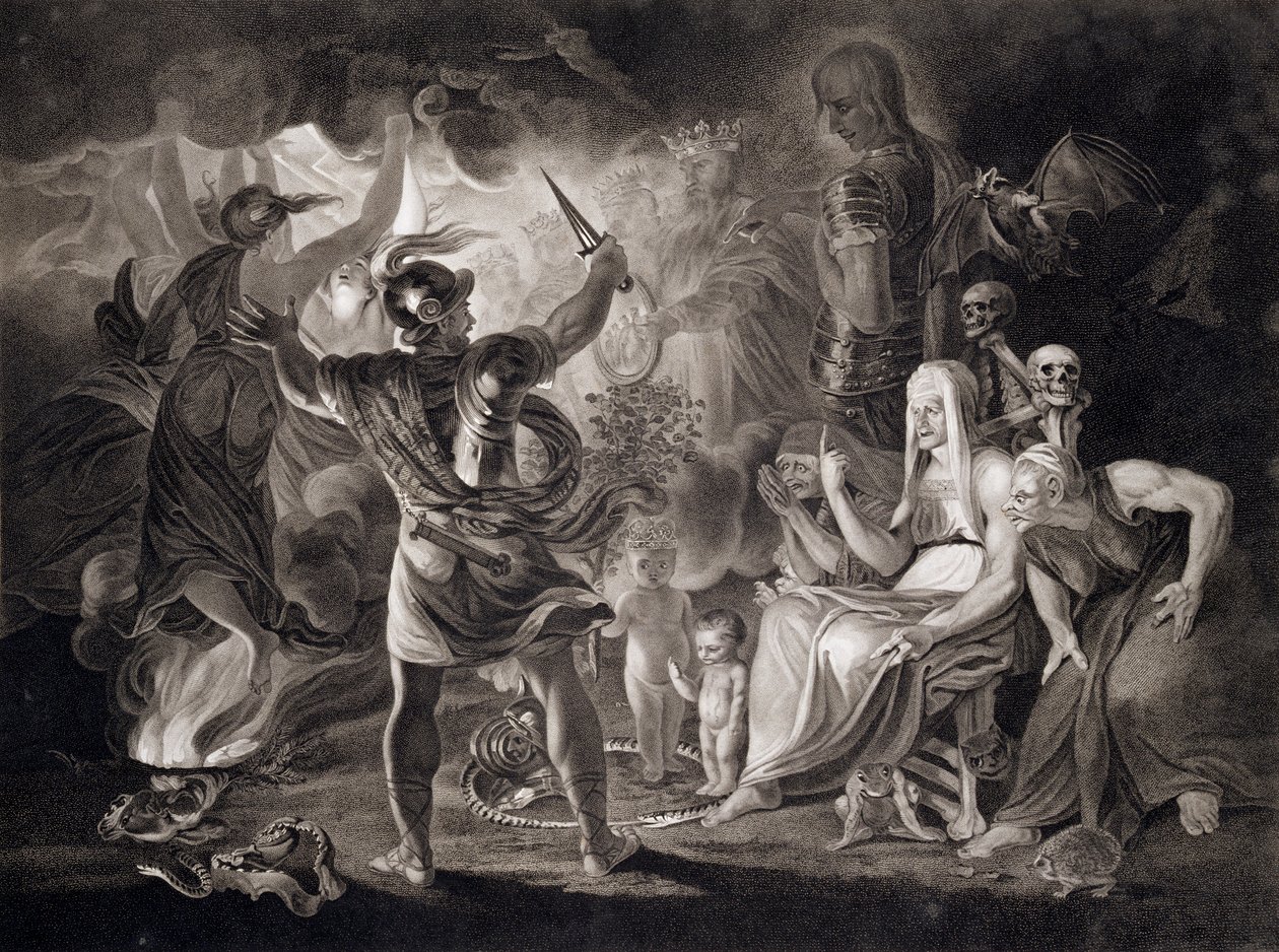 Macbeth, as três bruxas e Hécate, 1805 de John Boydell