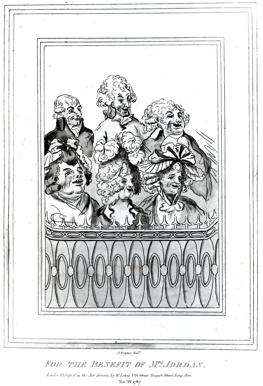 Para o benefício da Sra. Jordan, 1787 (gravura) de John Boyne