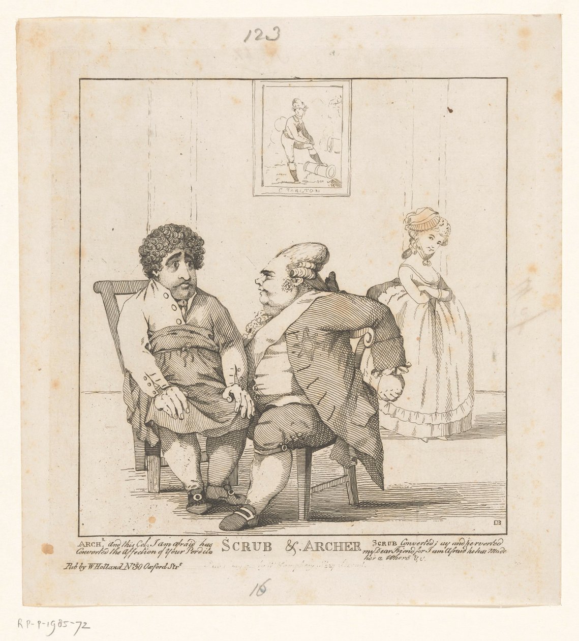 Spotprent de Charles Fox em Frederick North, 1783 Scrub & Archer (título no objeto) de John Boyne