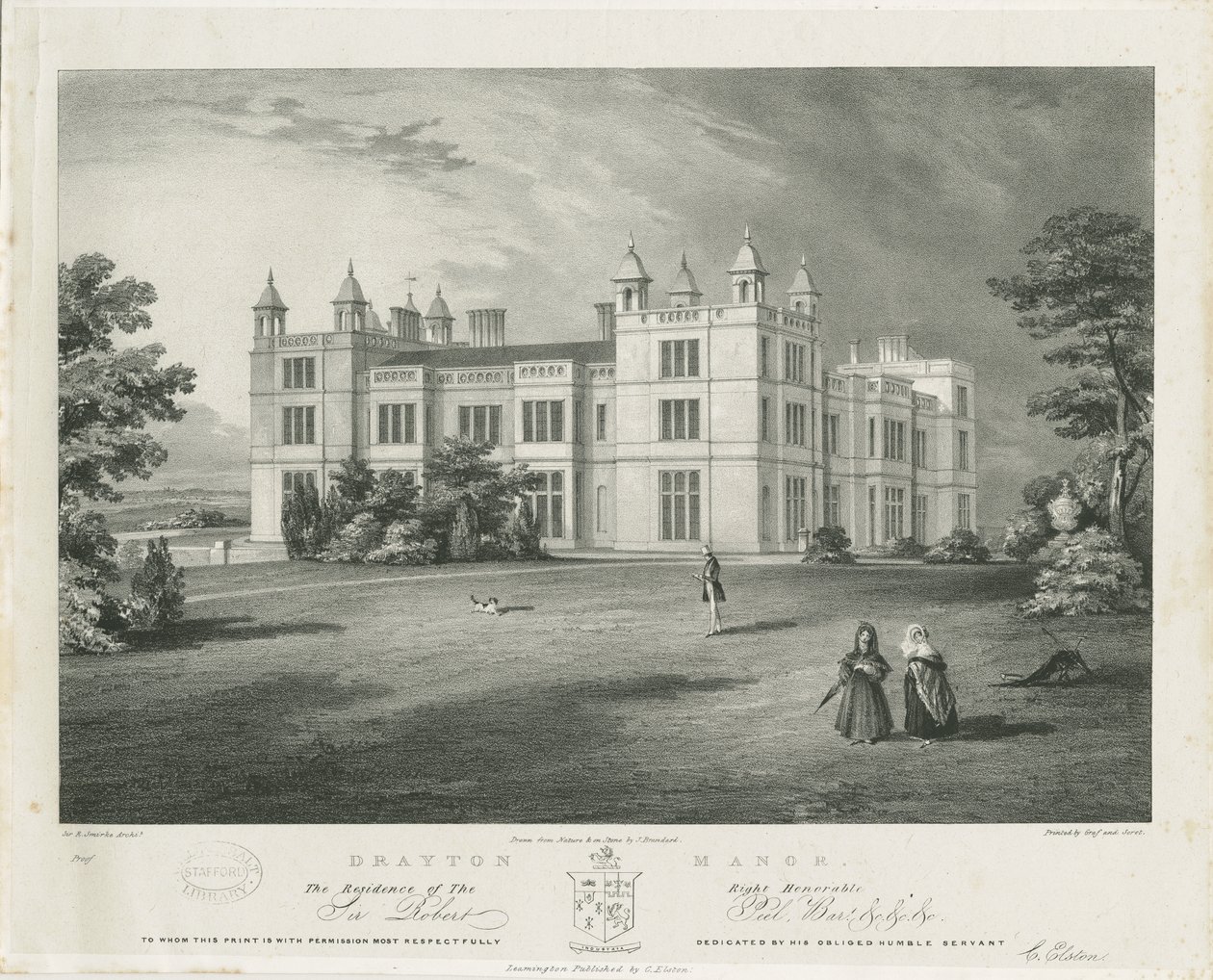 Drayton Bassett - "Drayton Manor": litografia, nd [1812-1863] de John Brandard