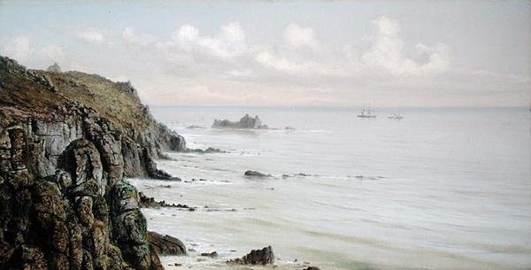 A Rocky Coastline (petróleo a bordo) de John Brett