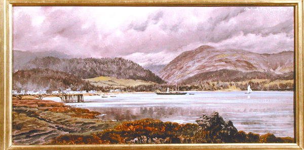 Brodick Pier, 20 de Agosto de 1886 (óleo sobre tela) de John Brett