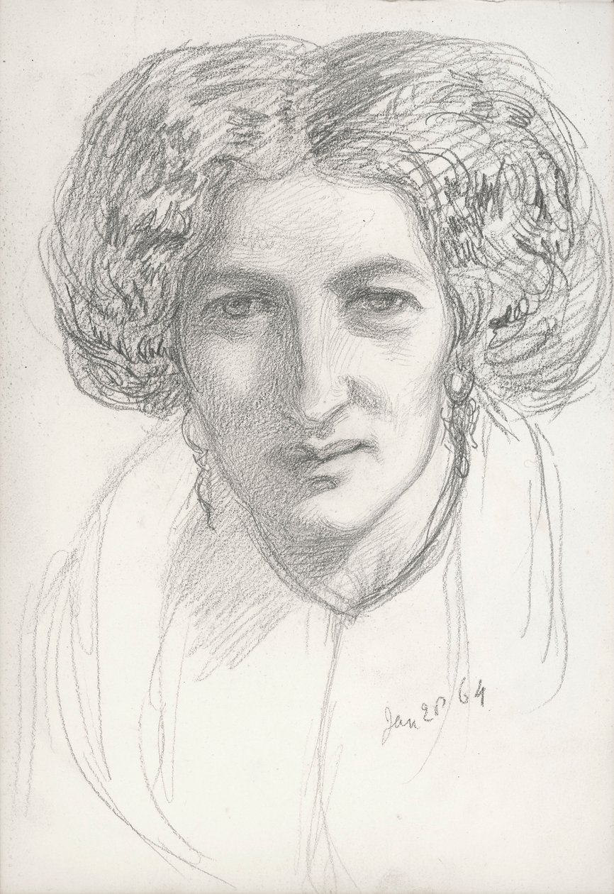 Retrato de cabeça e ombros de uma mulher de John Brett