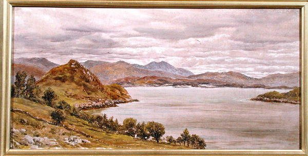 Olhando para fora de Loch Corrie, 27 de Agosto de 1885 (óleo sobre tela) de John Brett