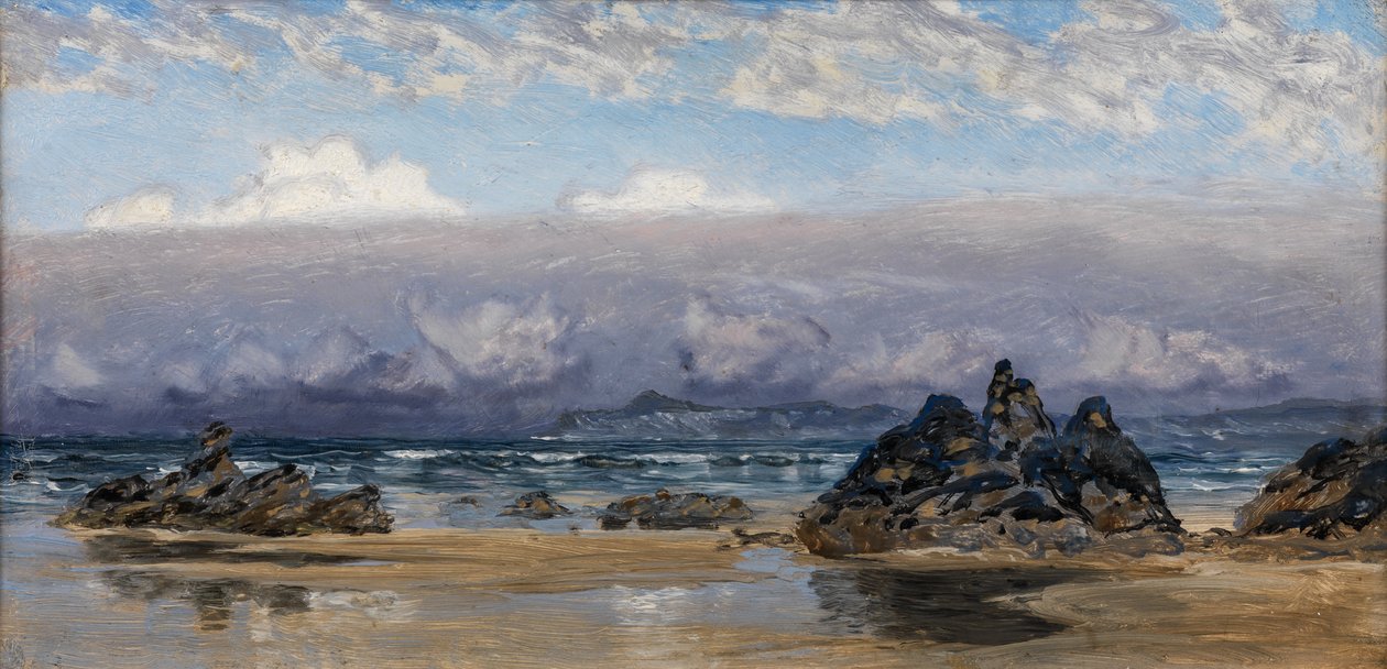 Newquay, Cornwall (Óleo sobre tela) de John Brett