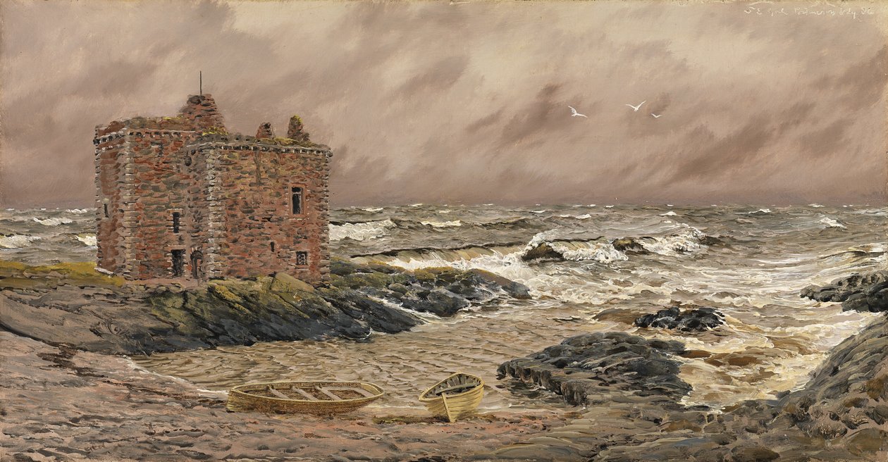 Gale do sudeste no castelo de Portencross, 1886 de John Brett