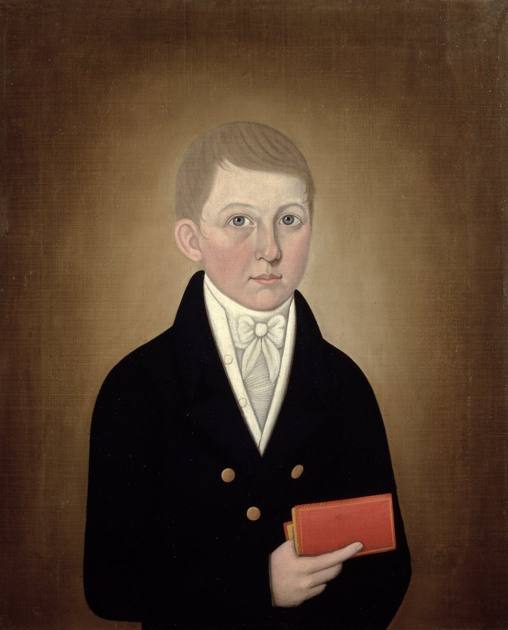 Menino, segurando, livro, c.1810 de John Brewster