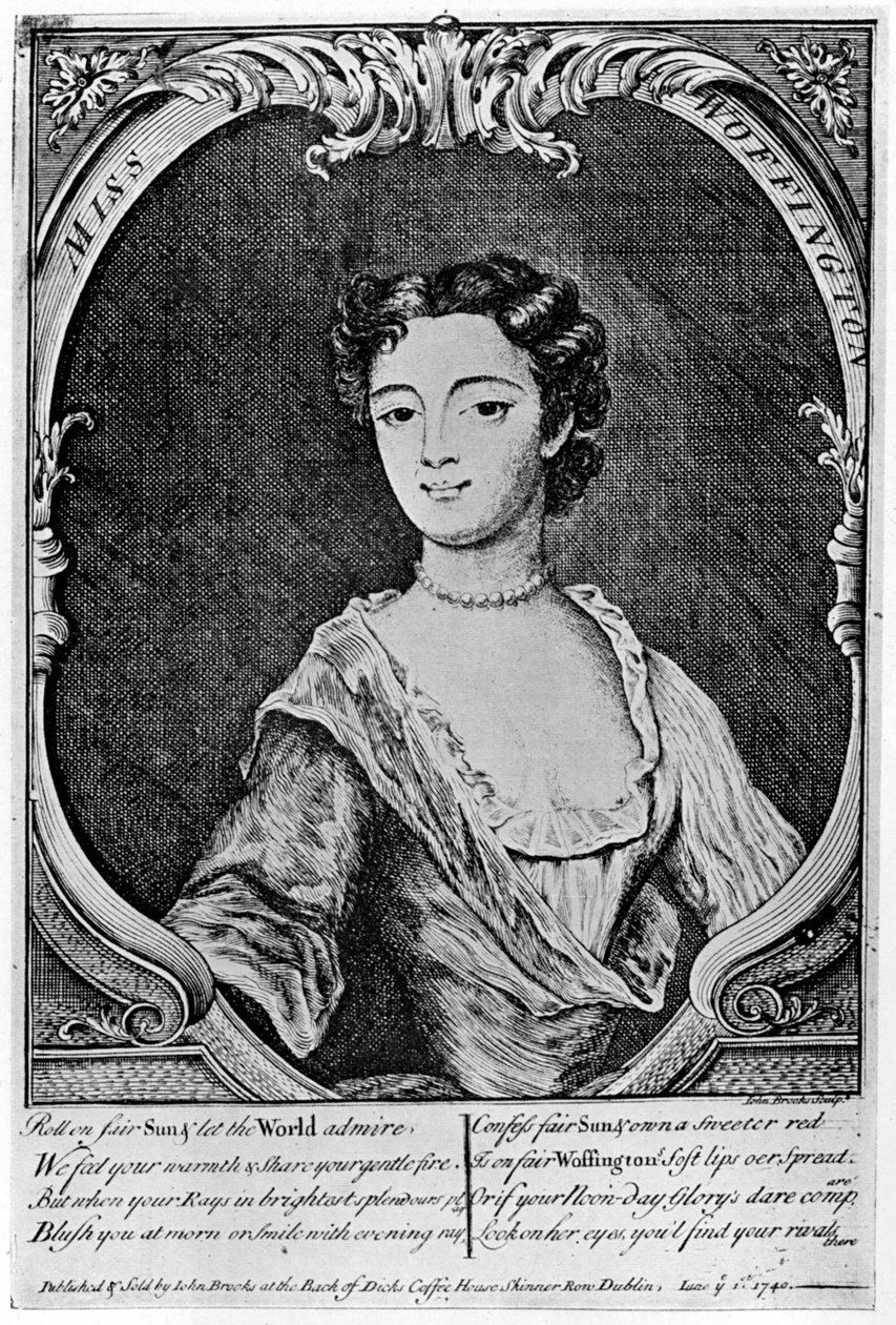 Margaret Peg Woffington 1720-1760, atriz irlandesa, século XVIII 1905. de John Brooks