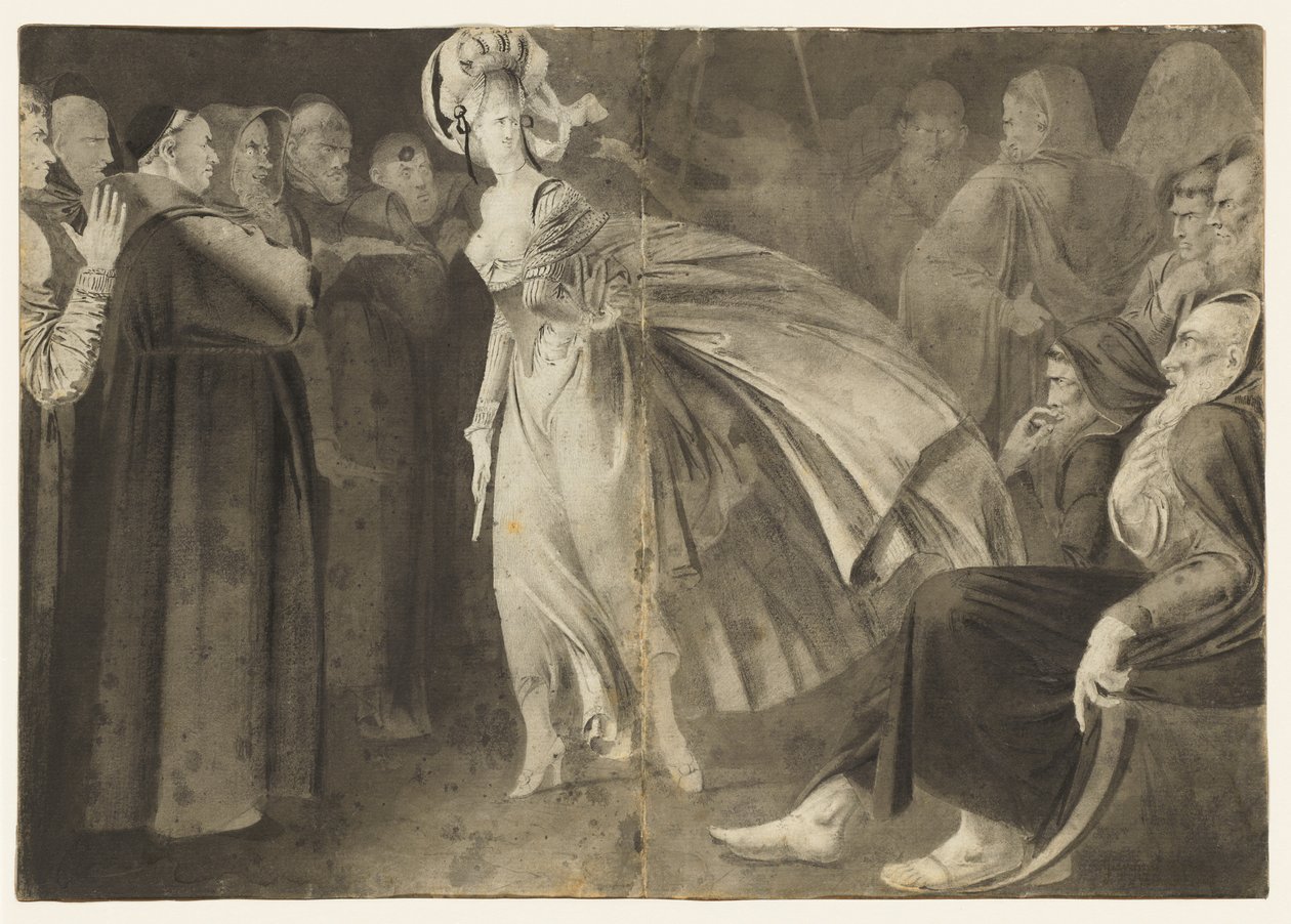 Mulher em pé entre os Frades reto, c. 1770-1775. de John Brown
