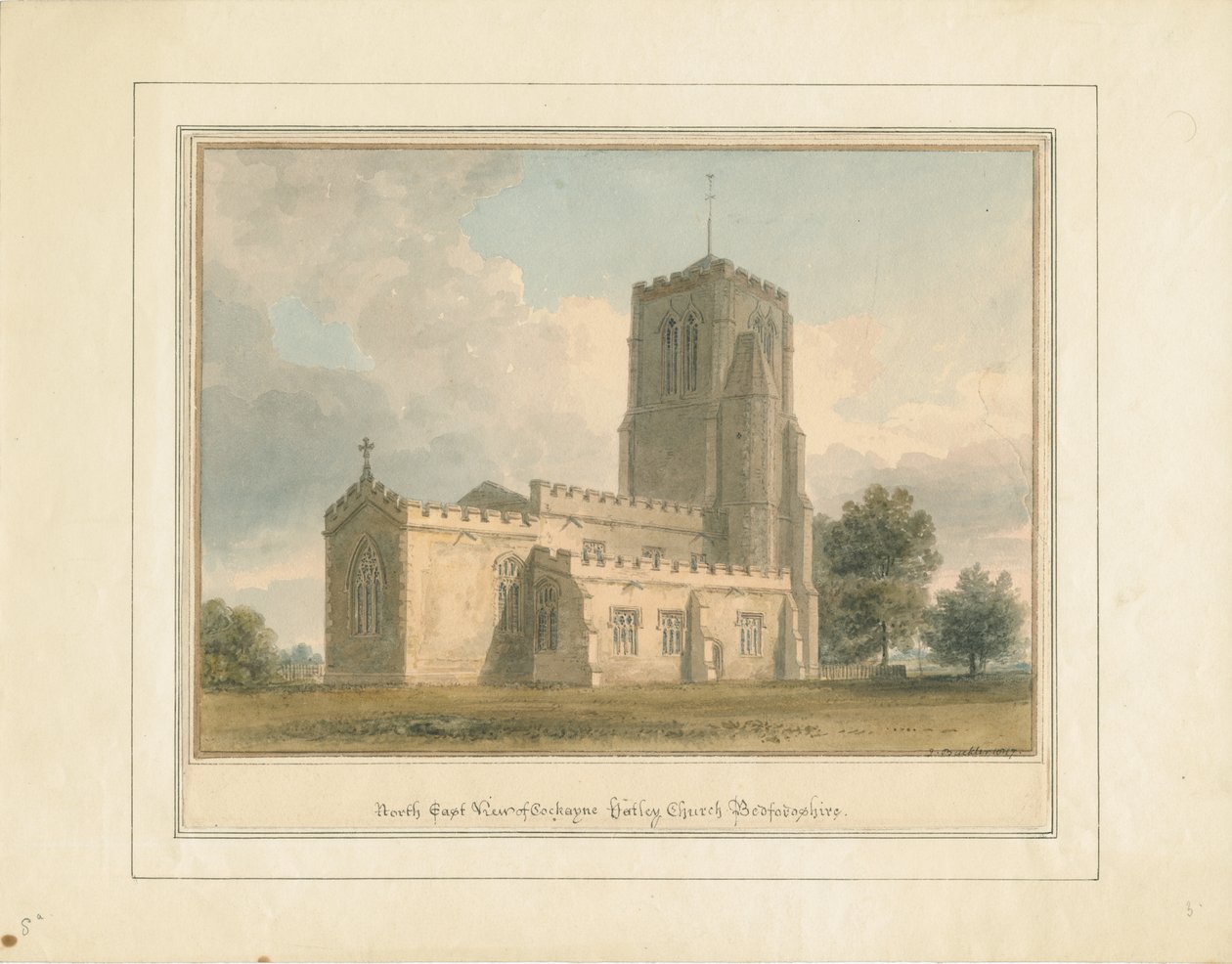 Bedfordshire - igreja de Cockayne Hatley, 1817 de John Buckler