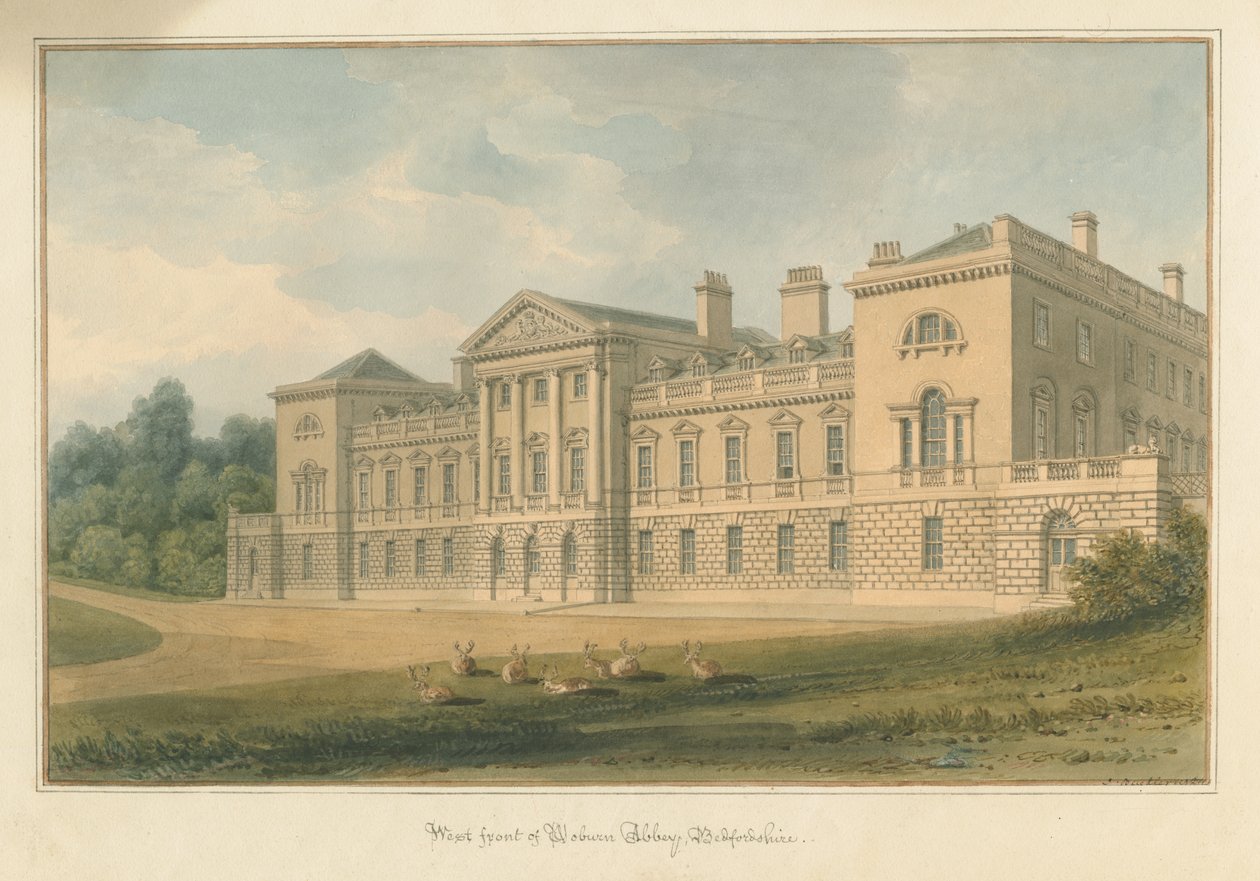 Bedfordshire - Abadia de Woburn, 1824 de John Buckler