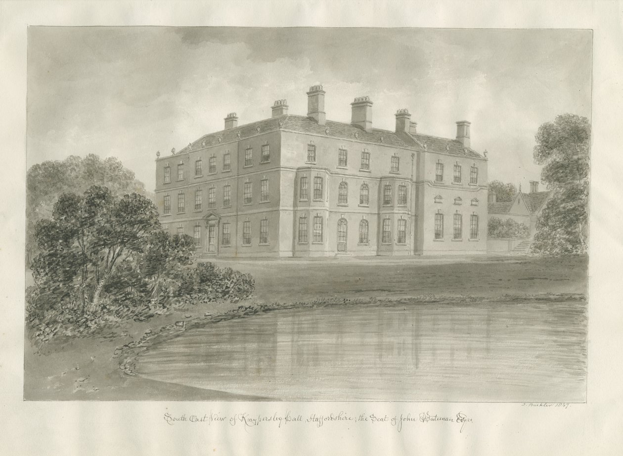 Biddulph - Knypersley Hall [novo] : desenho sépia de John Buckler