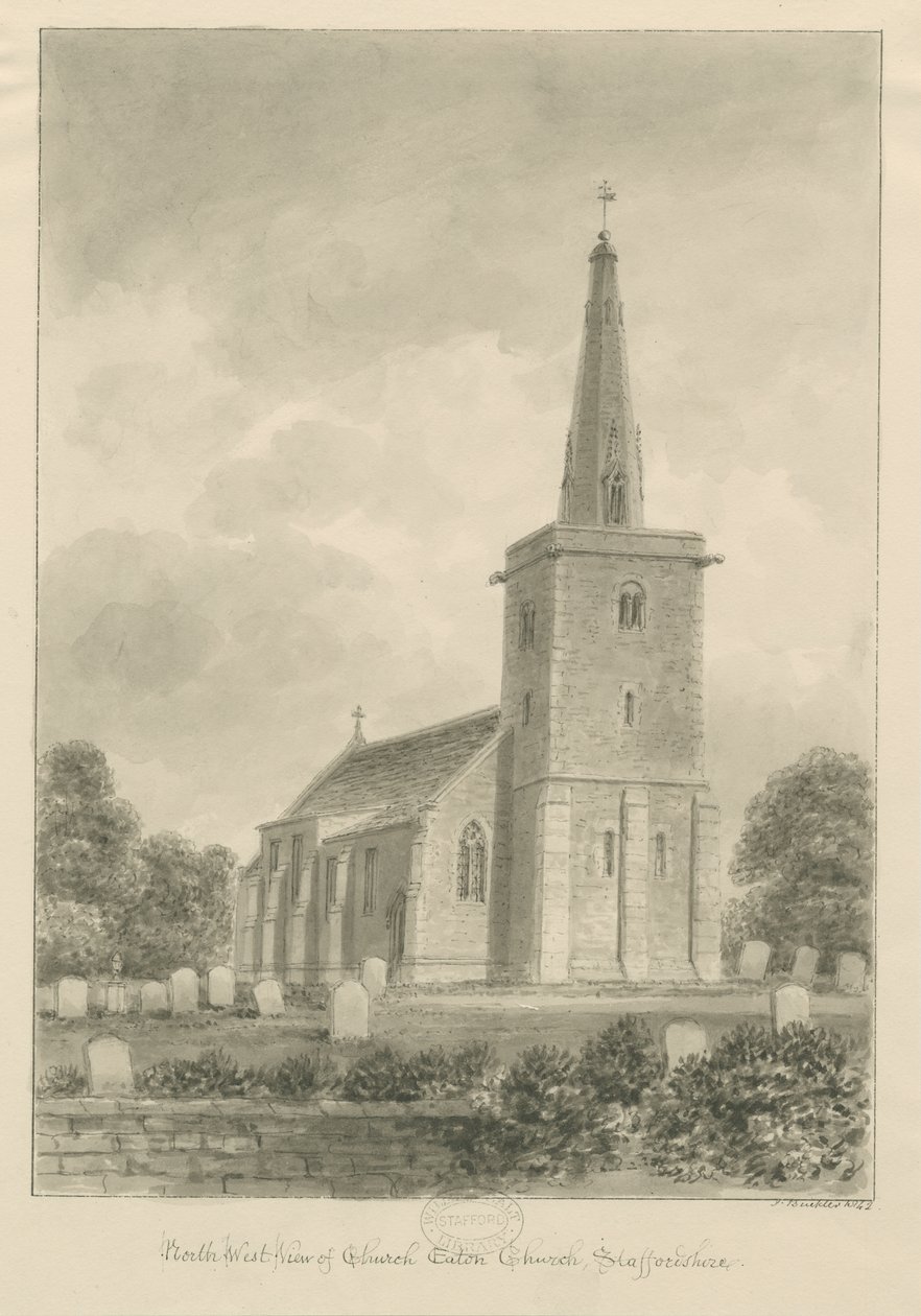Igreja Eaton Igreja: desenho sépia de John Buckler