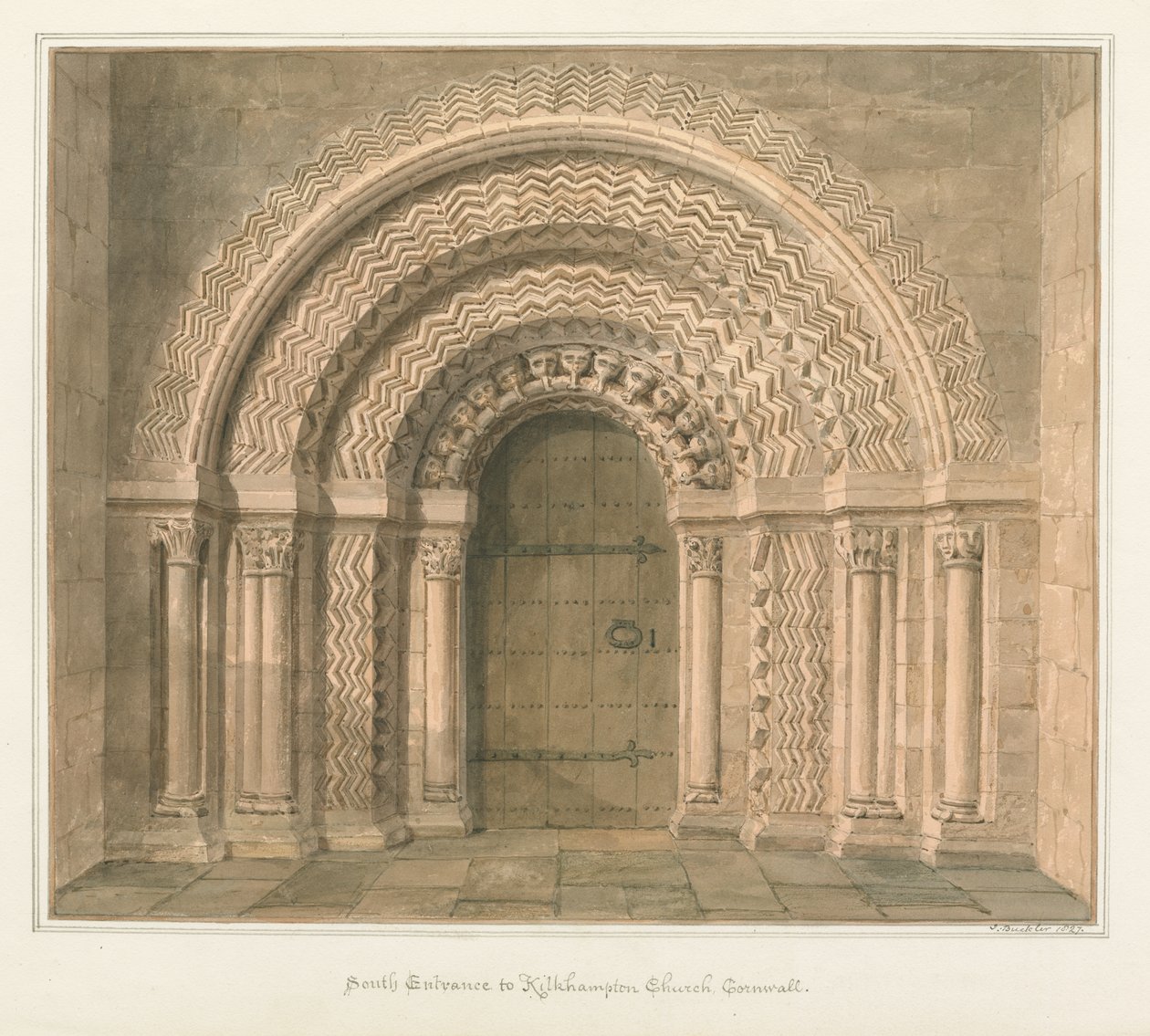Cornualha - Igreja de Kilkhampton de John Buckler
