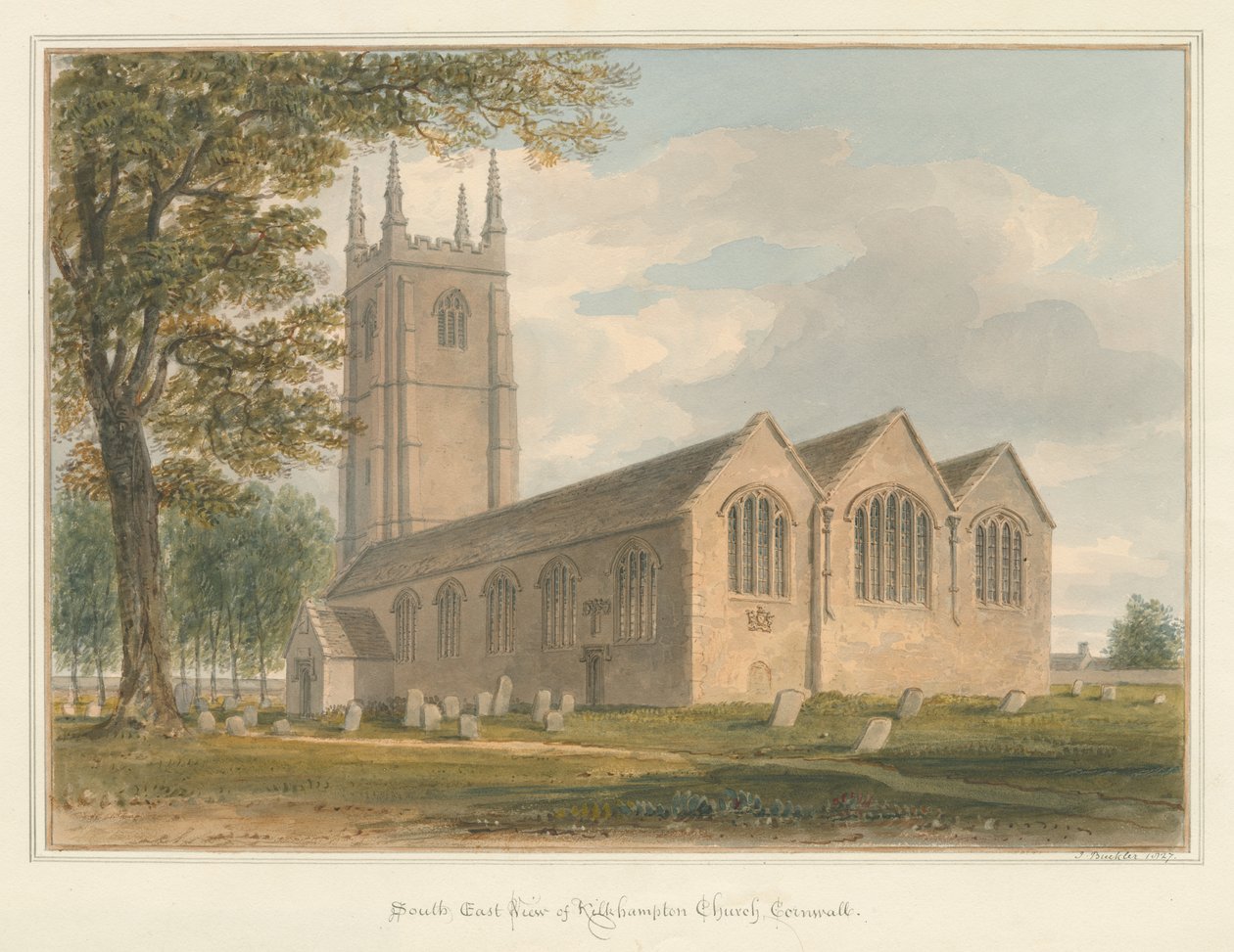 Cornualha - igreja de Kilkhampton, 1827 de John Buckler