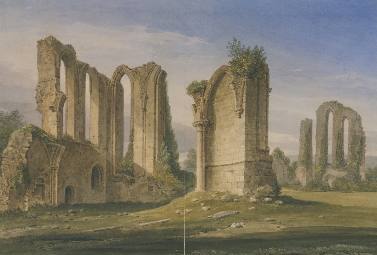 Abadia de Croxden: pintura a aguarela de John Buckler