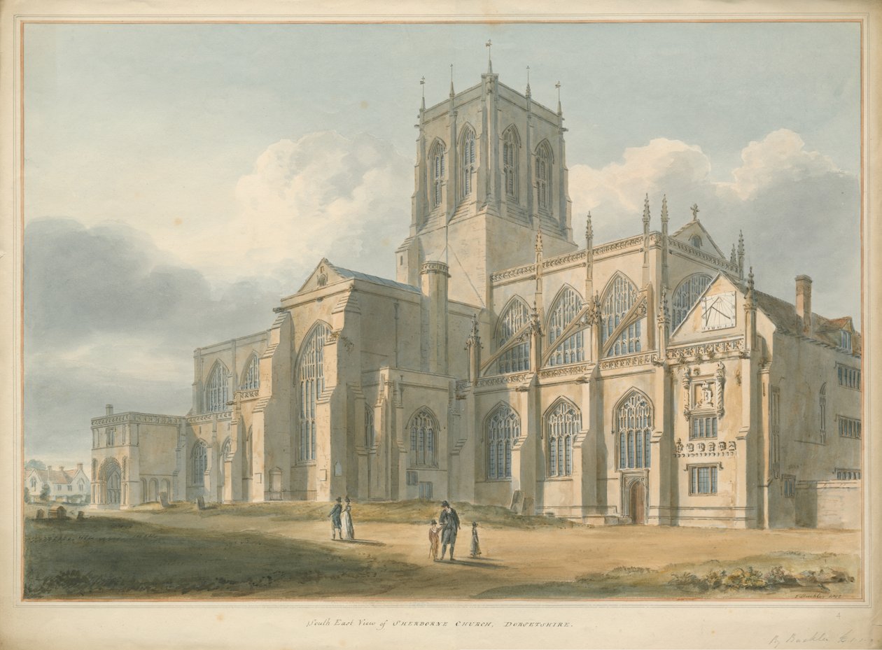 Dorset - igreja de Sherborne, 1802 de John Buckler