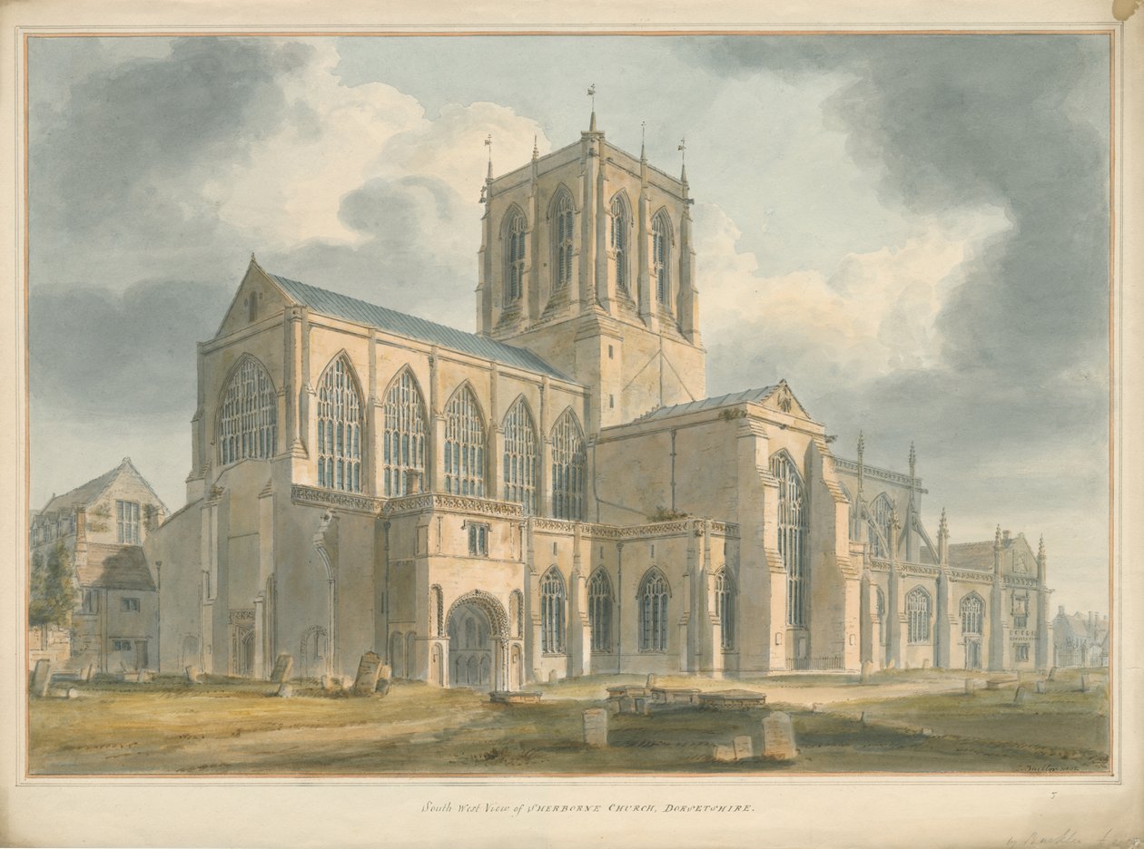 Dorset - igreja de Sherborne, 1802 de John Buckler