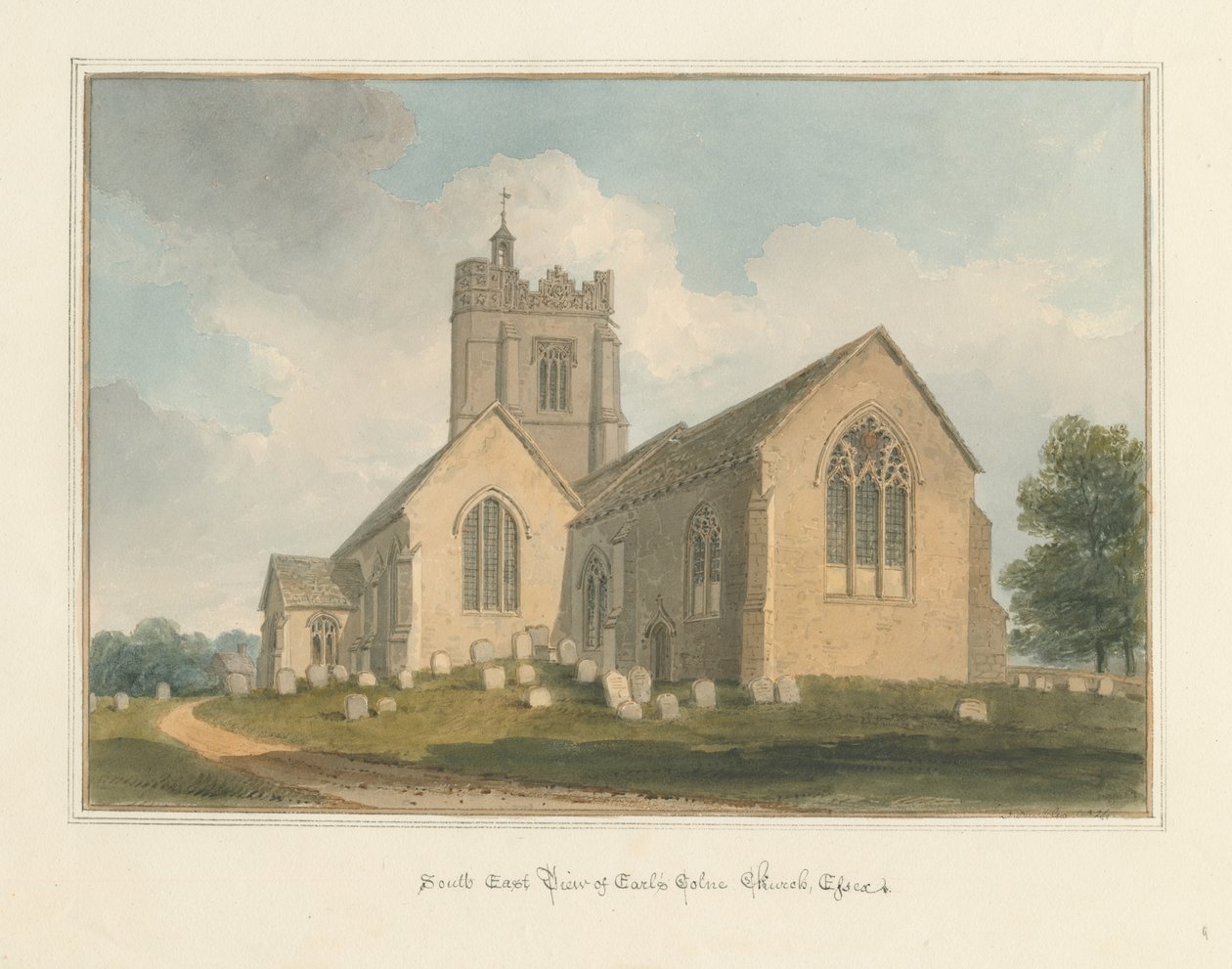 Igreja de Essex - Earls Colne, 1824 de John Buckler