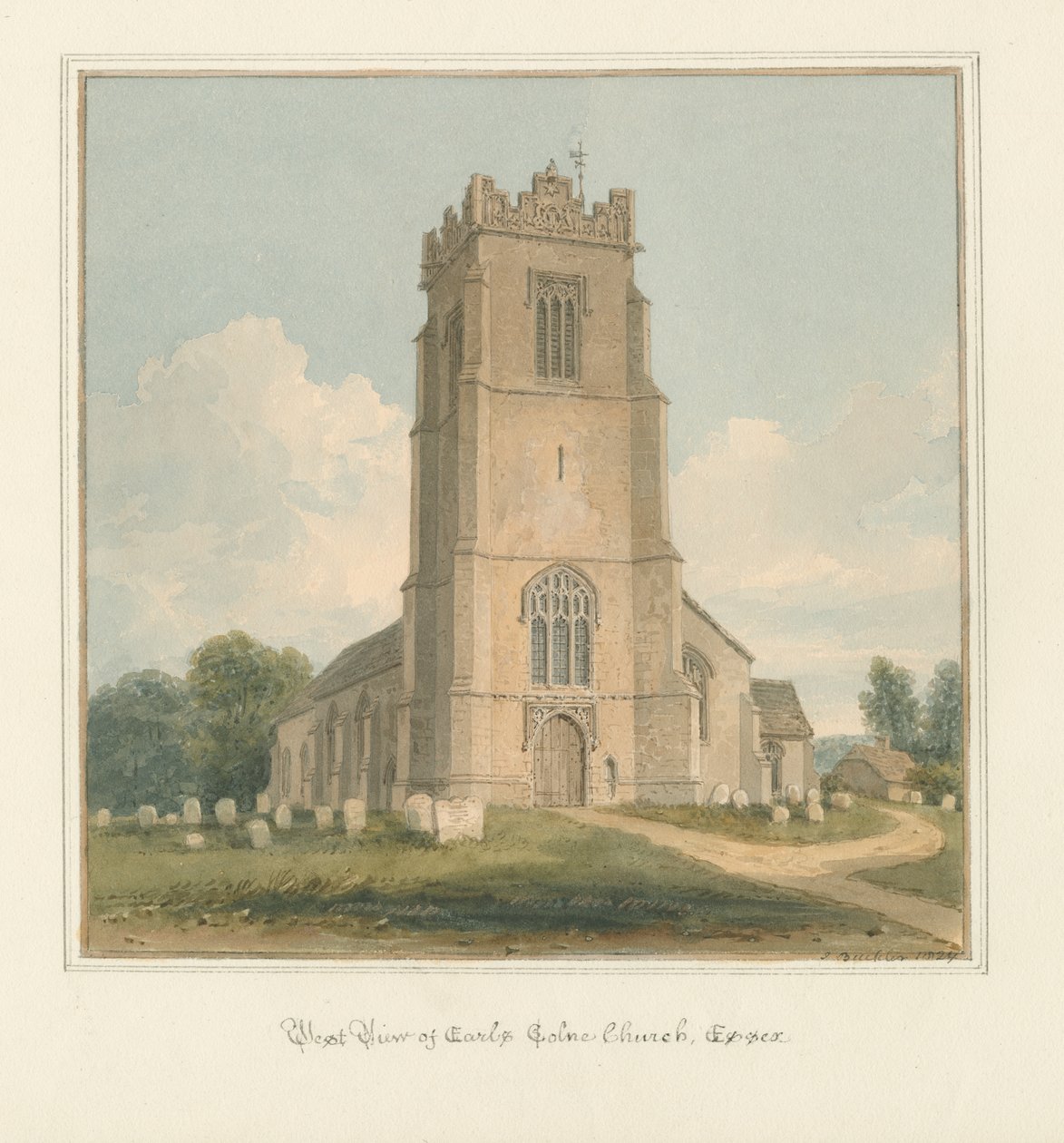 Essex - Igreja Earls Colne, 1824 de John Buckler