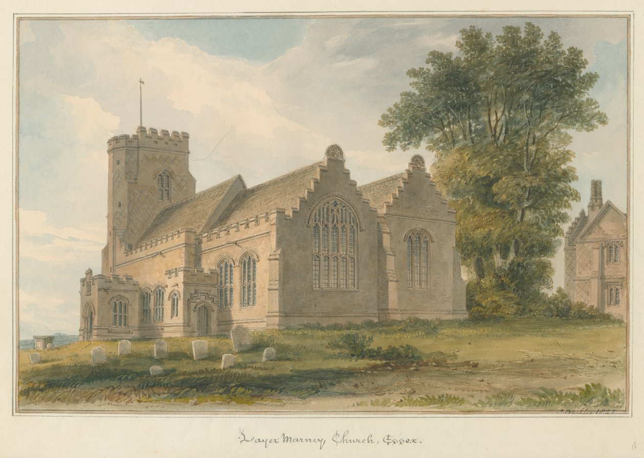 Essex - igreja de Marney da camada, 1825 de John Buckler