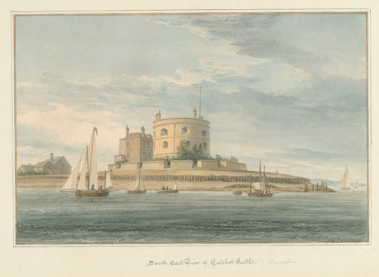 Hampshire - Castelo Calshot, 1824 de John Buckler