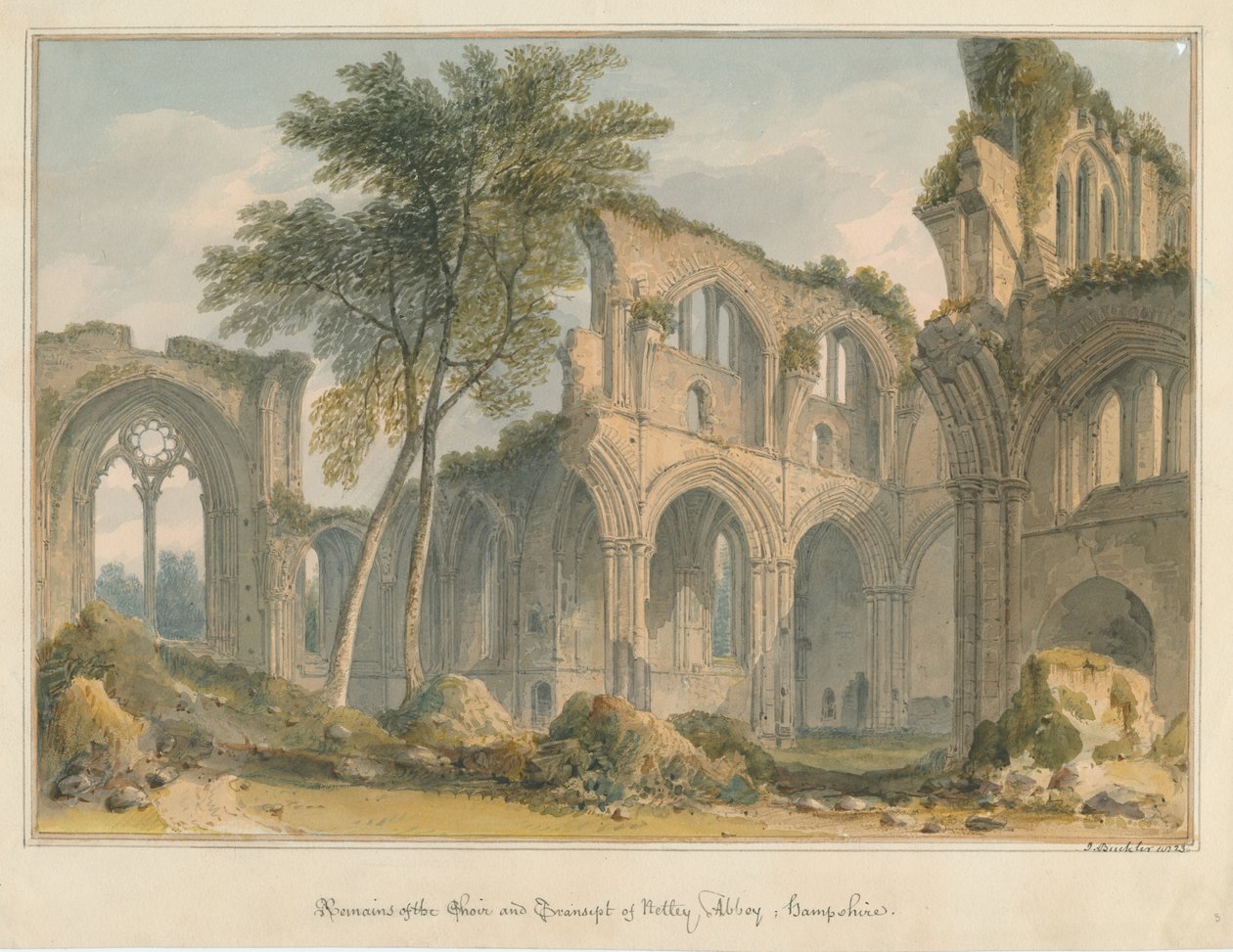 Hampshire - Abadia de Netley - Restos, 1823 de John Buckler