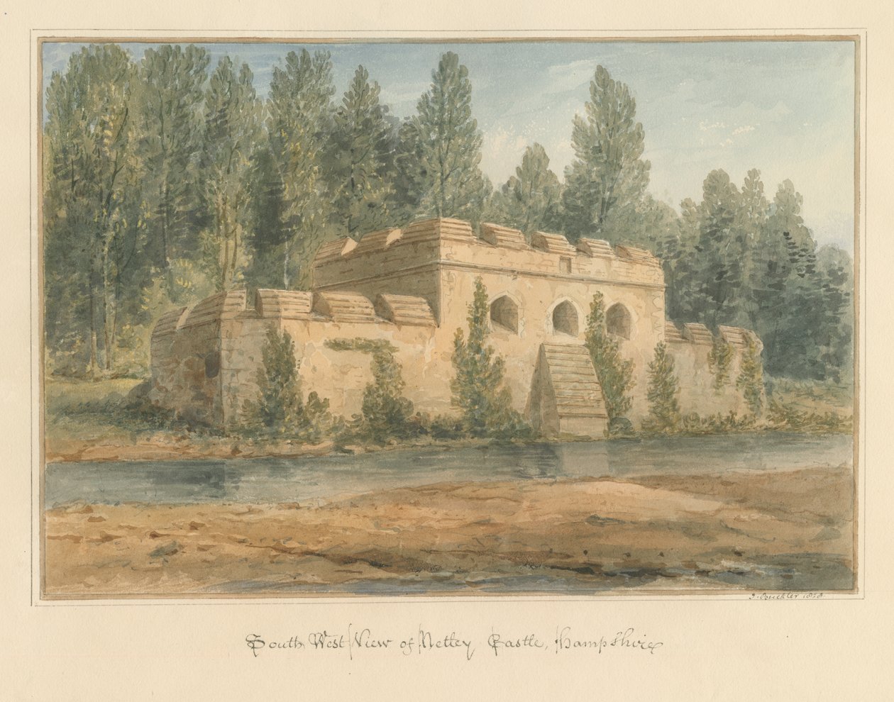 Hampshire - Castelo de Netley, 1828 de John Buckler