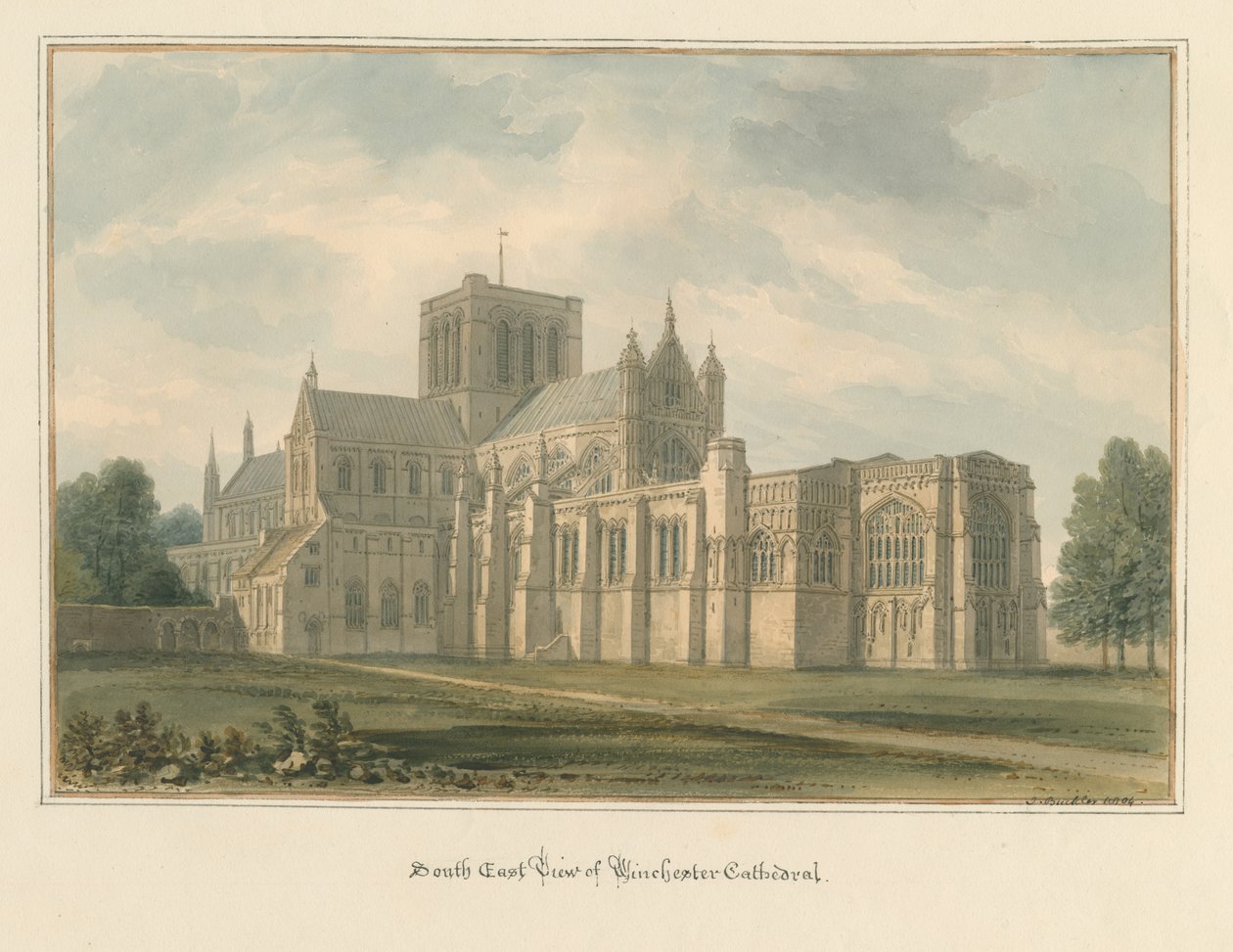 Catedral de Hampshire - Winchester, 1824 de John Buckler