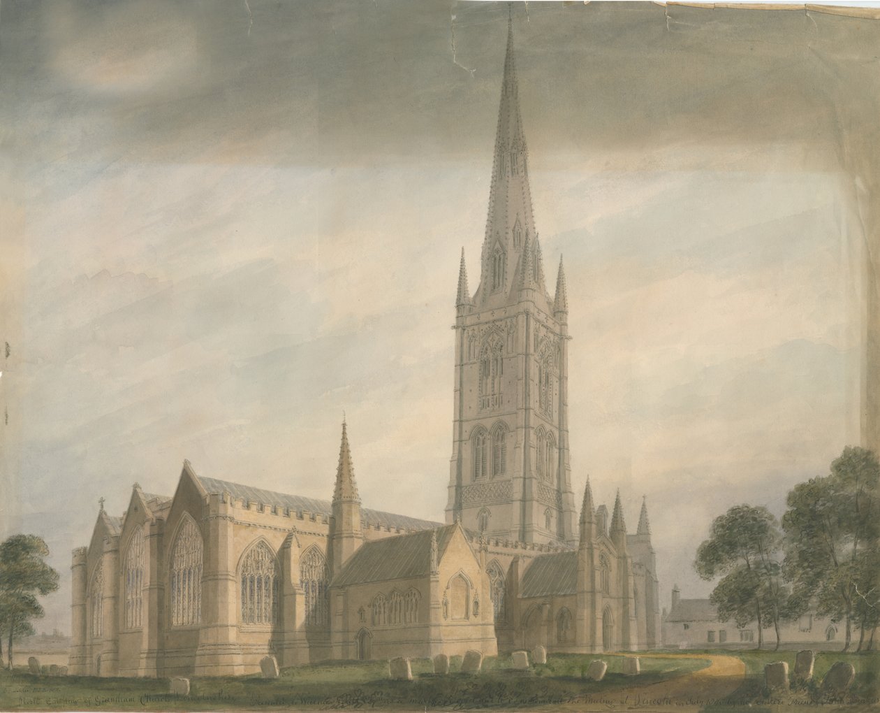 Lincolnshire - Grantham Church, 1811 de John Buckler