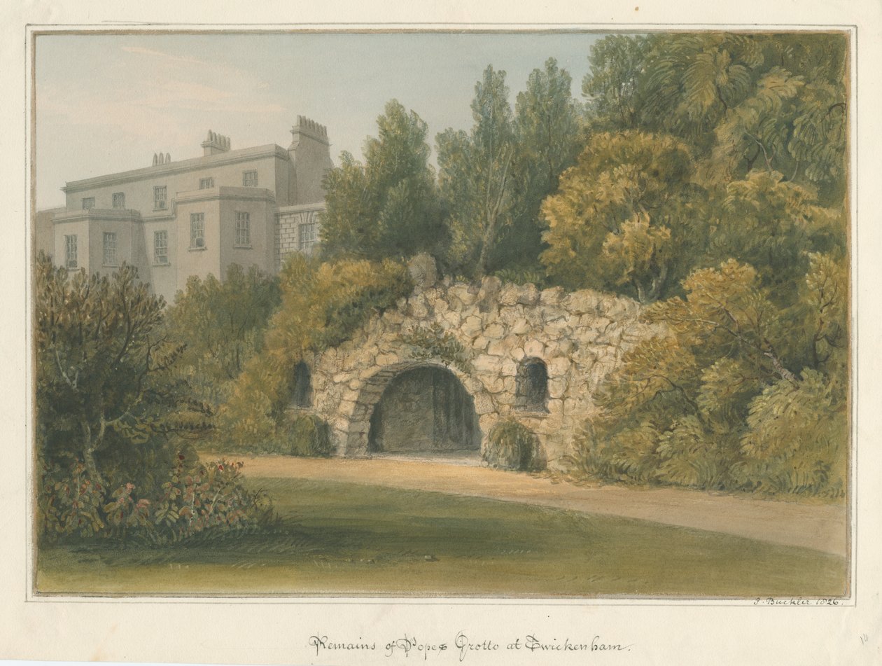 Middlesex - Twickenham - Gruta do Papa, 1826 de John Buckler