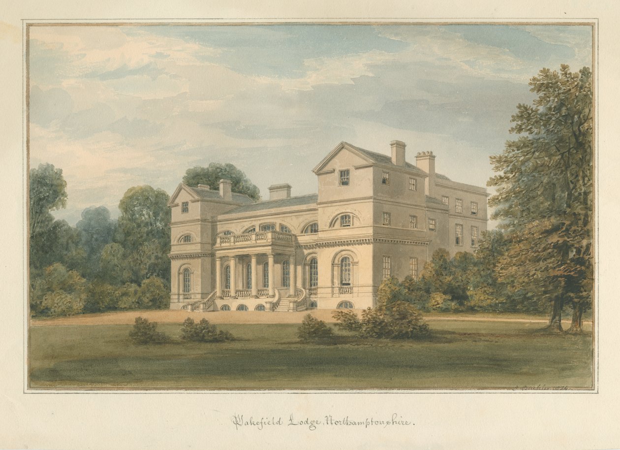 Northamptonshire - Alojamento em Wakefield, 1824 de John Buckler