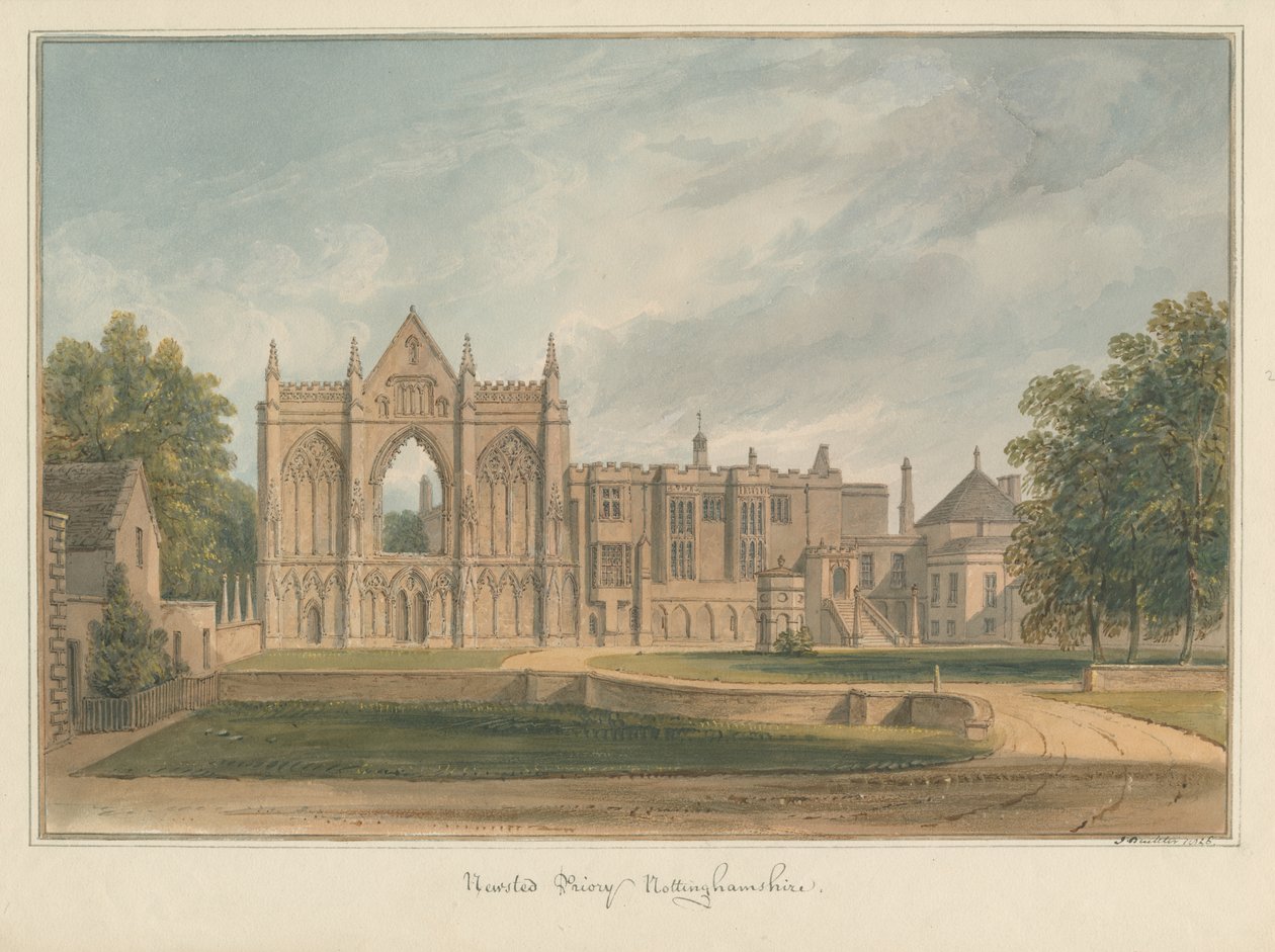 Nottinghamshire - Priorado de Newsted, 1826 de John Buckler