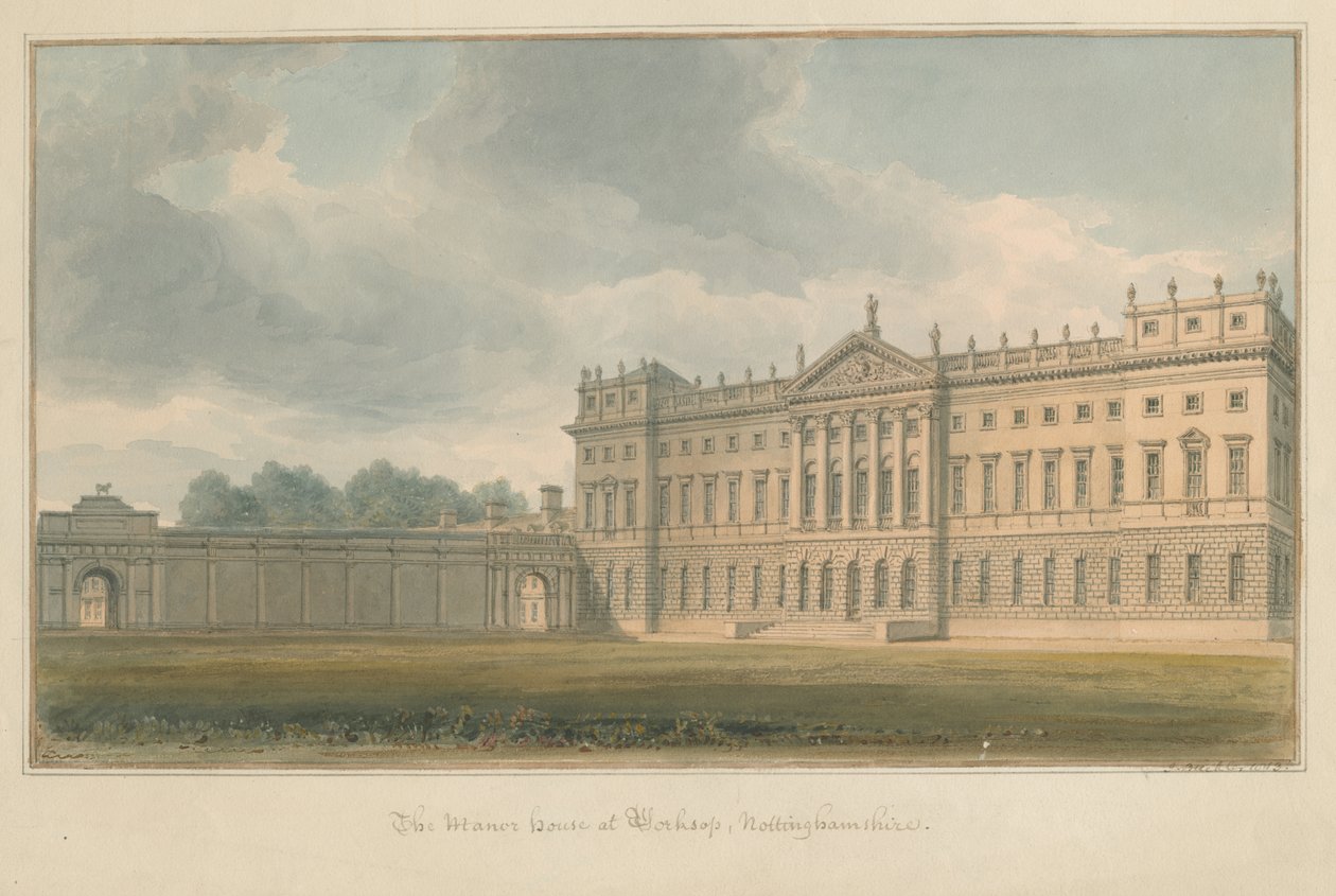 Nottinghamshire - Worksop - Casa senhorial, 1813 de John Buckler