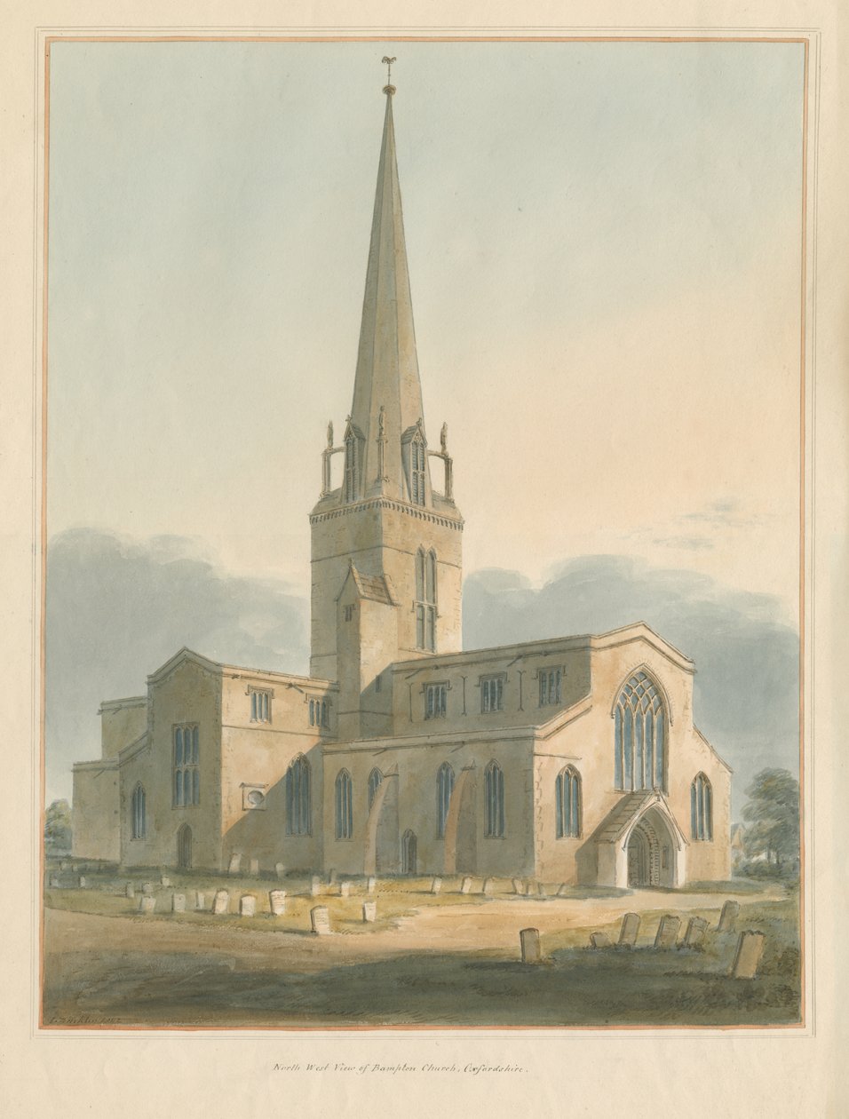 Oxfordshire - Igreja de Bampton, 1802 de John Buckler