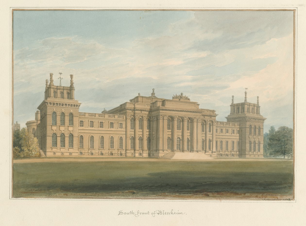 Oxfordshire - Bleinheim [Palácio], 1812 de John Buckler