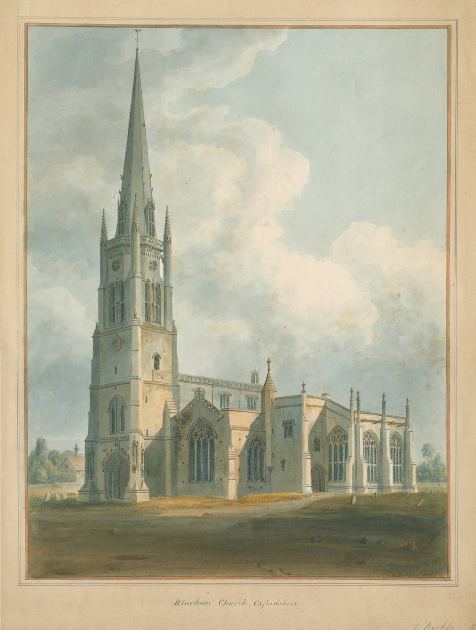 Oxfordshire - Igreja de Bloxham, 1802 de John Buckler