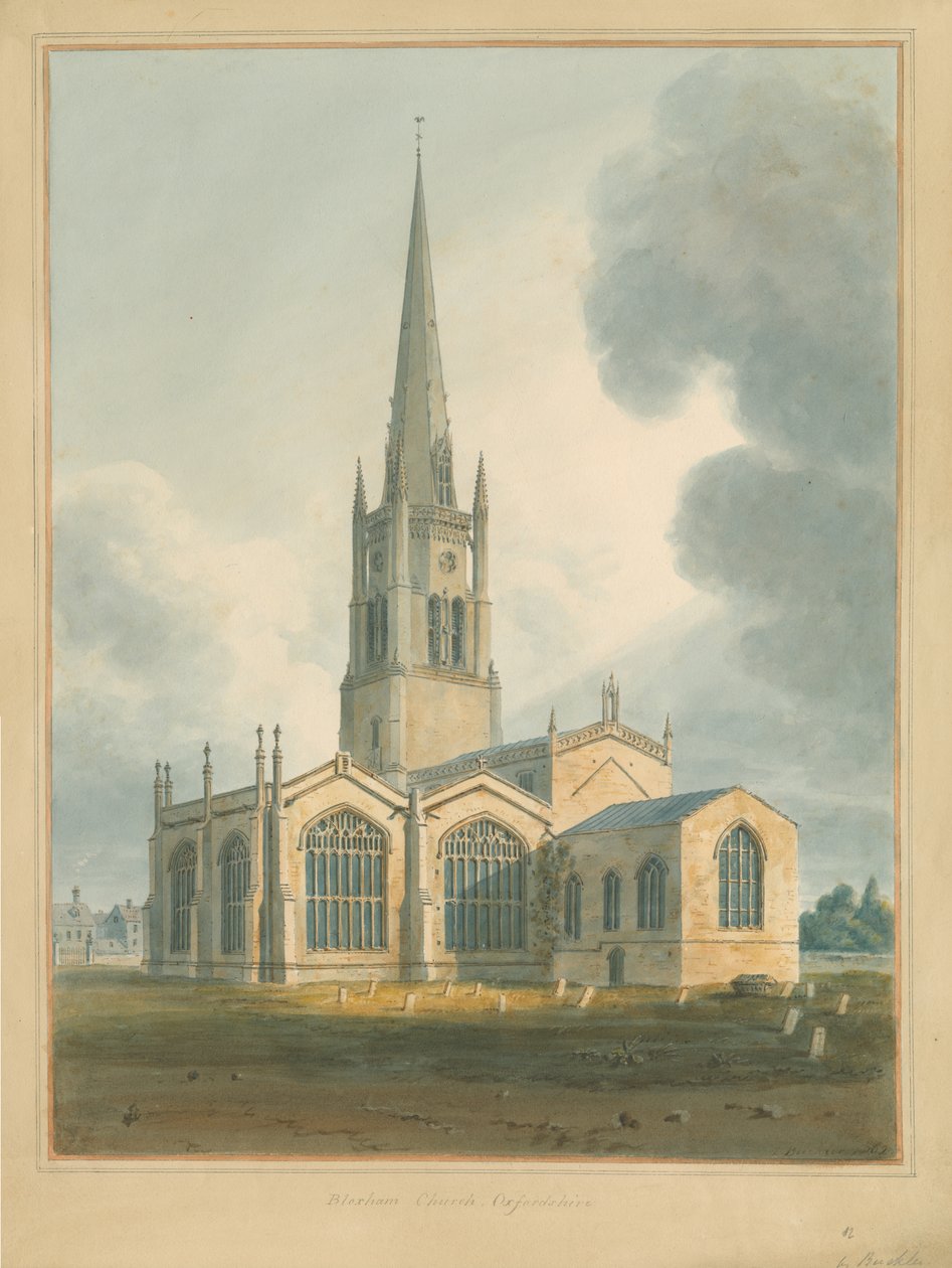 Oxfordshire - Igreja Bloxham, 1802 de John Buckler